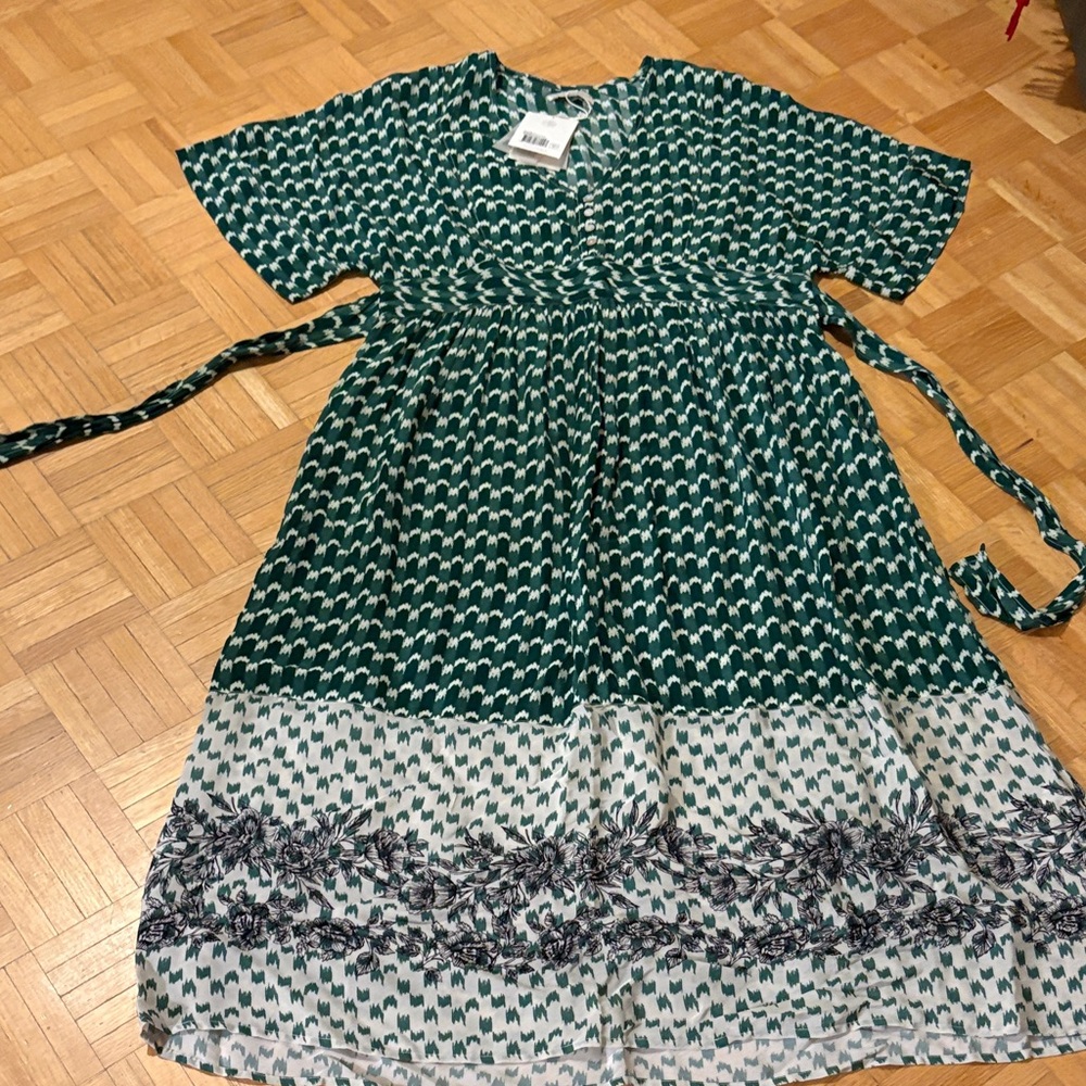 Stella Forest Charming Green and White  Dress
